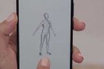 Fotografía de la pantalla de teléfono móvil con el escaneo de una figura humana con Avatar Body