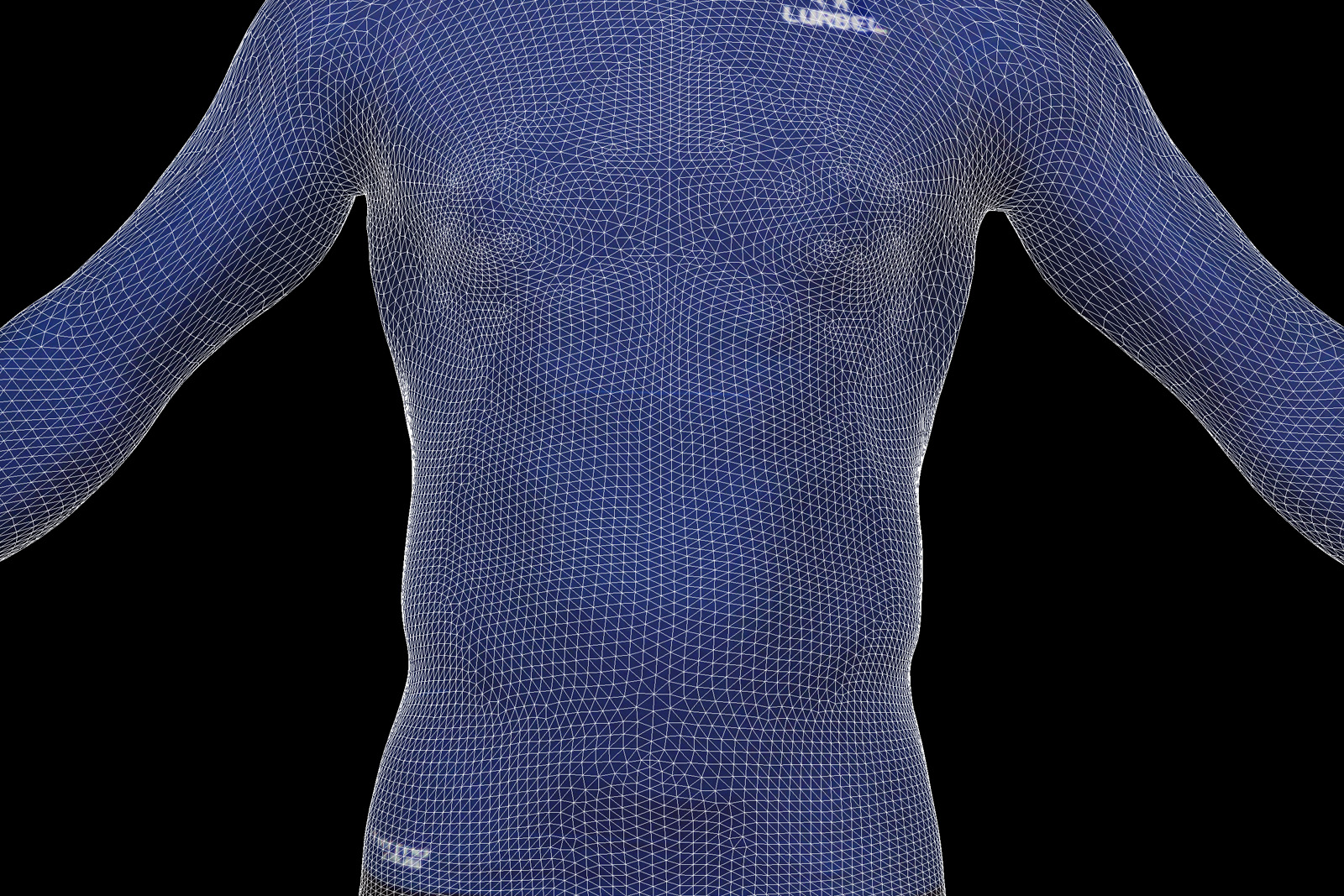 Knitted mesh in man figure