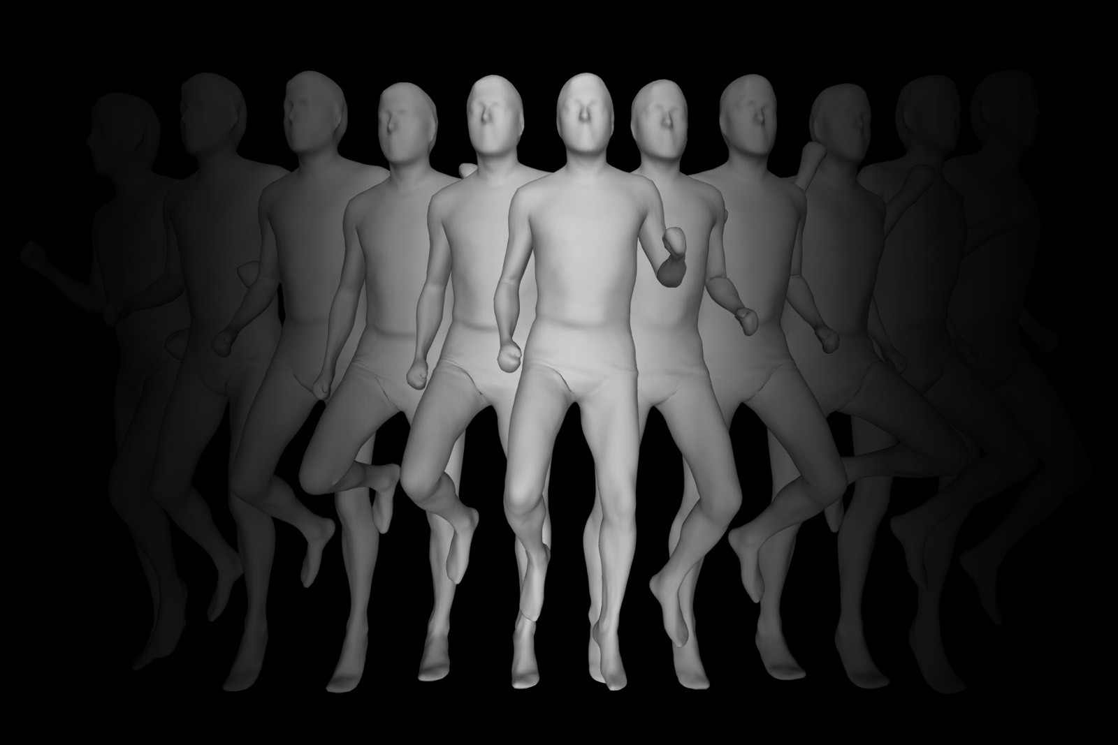 3D figures of a running man